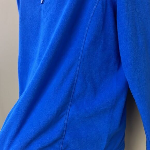 Land’s End Royal Blue 1/4 Zip Long Sleeve Mock Neck Fleece Pullover-Lrg/P 14-16 - Picture 7 of 16